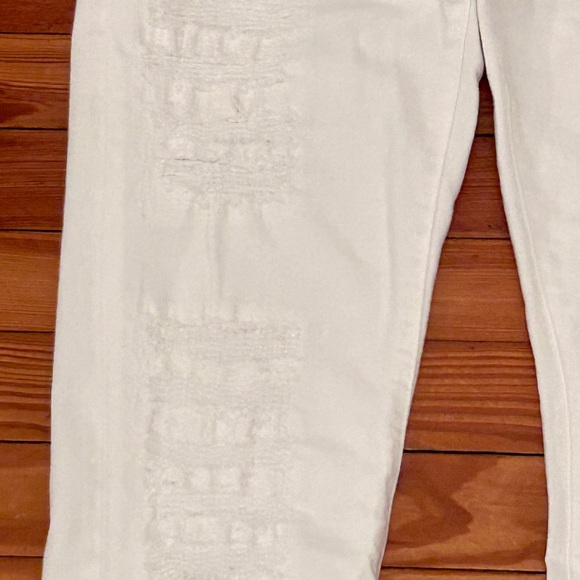 Frame Denim White Distressed Le Boy Straight Leg Jeans Size 28 - Picture 5 of 14